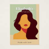 女性エレガントポートレートイヤリング表示カード (正面)