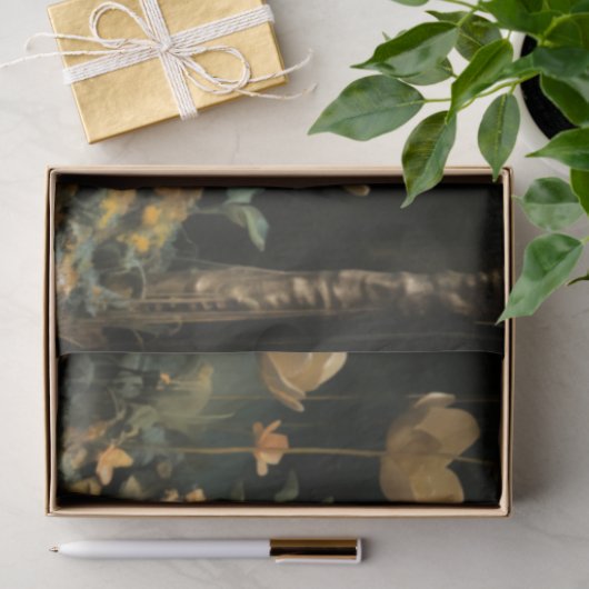 女性エレガントポートレートフローラミスティ森林湖 薄葉紙 (ギフト)