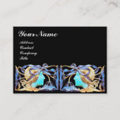 女性エレガント美しいジュエル/レディ，ブルーボウ，花 名刺 (正面)