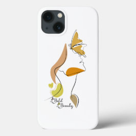 女性エンパワーメント フェイスラインアート 引用符 iPhone 13ケース