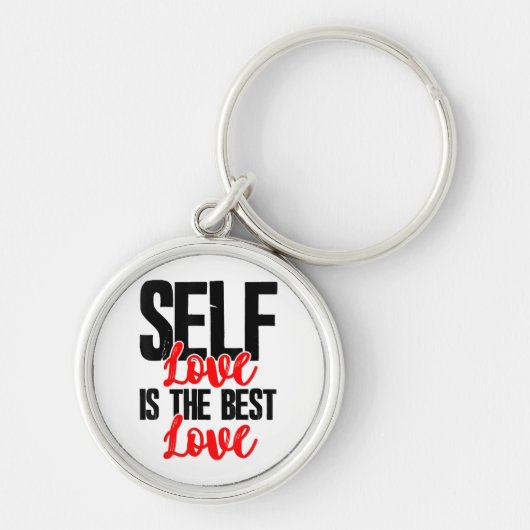 女性エンパワーメントTシャツ – Self Love Is 最高の キーホルダー (正面)