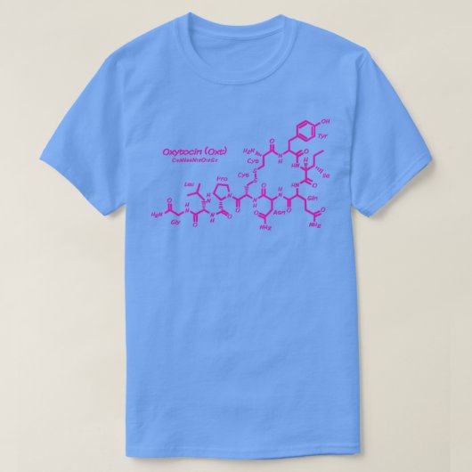 女性オキシトシンラブホルモン化学分子VN Tシャツ (デザイン正面)