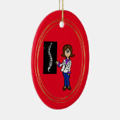 女性カイロプラクターバックドクターオーナメント セラミックオーナメント (右)