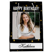 女性カスタム向けフォトハッピーバースデー抱き枕 ミディアムペーパーバッグ (正面)