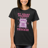 女性カッコいいトラック車のドライブのためのトラックおもしろいカーの妻のギフト Tシャツ (正面)