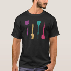 女性カッコいい向けダーツボードヴィンテージダーツプラ Tシャツ