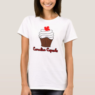 女性カナダ人のカップケーキ Tシャツ