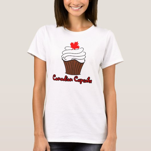 女性カナダ人のカップケーキ Tシャツ (正面)