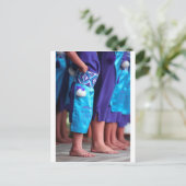 女性カパハカマオリ踊りwaitangi ポストカード (スタンド正面)