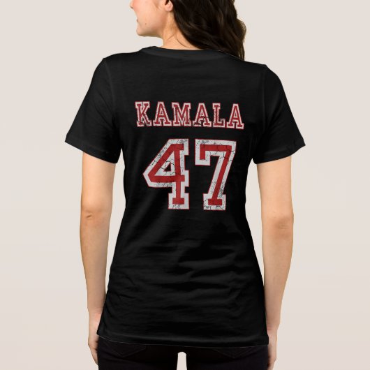 女性カマラ・ハリス大統領 ハリス47 トライブレンドTシャツ (裏面)