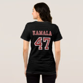 女性カマラ・ハリス大統領 ハリス47 トライブレンドTシャツ (裏面全面)