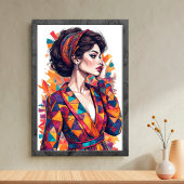 女性カラフルアートのポスター ポスター
