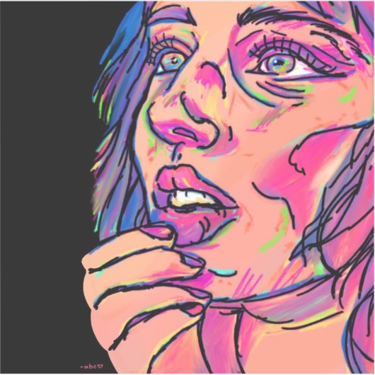 女性カラフルビニールのシール シール (正面)