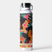 女性カラフル芸術的春 ウォーターボトル (背面)