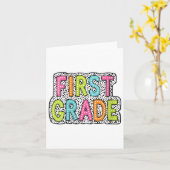 女性カラフル1年生先生評価V カード (黄色い花)