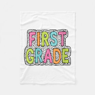 女性カラフル1年生先生評価V フリースブランケット