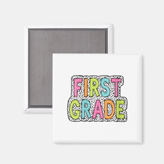 女性カラフル1年生先生評価V マグネット (正面/裏面)