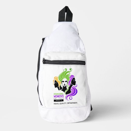 女性カラフルIWDの様式化トリオ2025 スリングバッグ (正面)