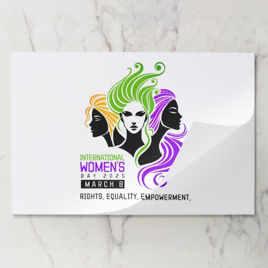 女性カラフルIWDの様式化トリオ2025 ペーパーパッド (折り畳み)