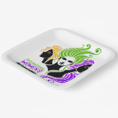 女性カラフルIWDの様式化トリオ2025 ペーパープレート (傾斜あり)