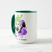 女性カラフルIWDの様式化トリオ2025 マグカップ (正面左)