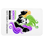 女性カラフルIWDの様式化トリオ2025 マグネット (横)