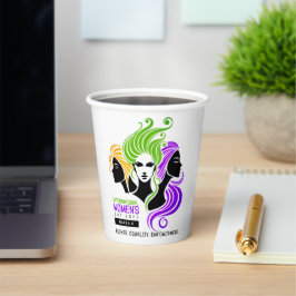 女性カラフルIWDの様式化トリオ2025 紙コップ