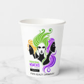 女性カラフルIWDの様式化トリオ2025 紙コップ (裏面)