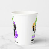 女性カラフルIWDの様式化トリオ2025 紙コップ (右)