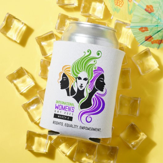 女性カラフルIWDの様式化トリオ2025 缶クーラー (インサイチュ 夏)