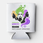 女性カラフルIWDの様式化トリオ2025 缶クーラー (正面)