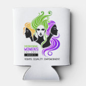 女性カラフルIWDの様式化トリオ2025 缶クーラー (裏面)