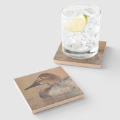 女性カンヴァスバックアヒルのプロフィール ストーンコースター (横)