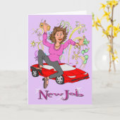 女性カードの新しい仕事 カード (黄色い花)