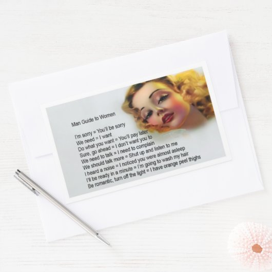 女性ガイド 長方形シール (封筒)