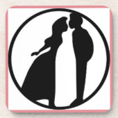 女性キスをする男 コースター (正面)