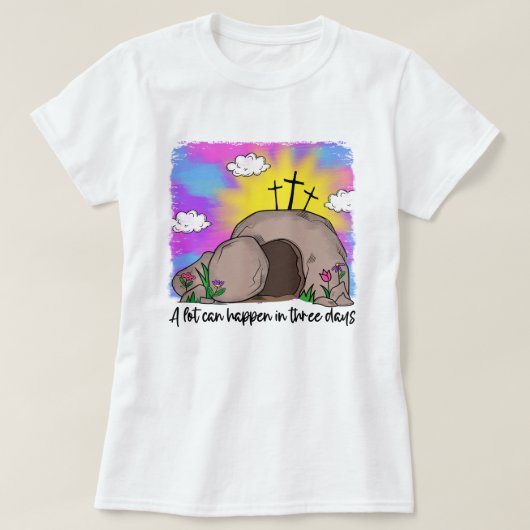 女性キリスト教の復活祭 Tシャツ (デザイン正面)