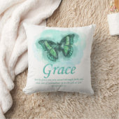 女性キリスト教聖書蝶形詩：グレース クッション (ブランケット)