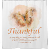 『女性キリスト教蝶聖書』感謝の気持ち  シャワーカーテン (正面)