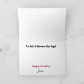 女性キルティング誕生日グリーティングカード シーズンカード (内部)