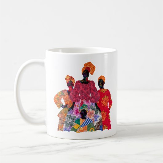 女性キルト作家の芸術を称えて コーヒーマグ コーヒーマグカップ (左)