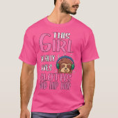 女性ギフトこの女の子は本当にナマケモノとお尻を愛している Tシャツ (正面)