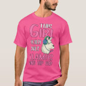女性ギフトこの女の子は本当にラマとお尻を愛して Tシャツ (正面)