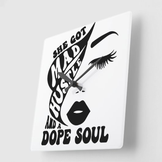 女性ギフトに力を与えるクリスマスハッスルデザイン スクエア壁時計 (傾斜)