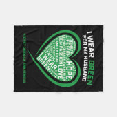 女性ギフト夫の腎臓移植病戦争 フリースブランケット (正面(横))