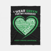 女性ギフト夫の腎臓移植病戦争 フリースブランケット (正面)