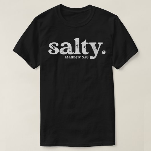 女性クリスチャンの塩辛マタイ513聖書の詩Fai Tシャツ (デザイン正面)