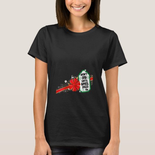 女性クリスマス妊娠の発表グランドパレン Tシャツ (正面)