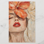 女性クローズアップポートレートCJ2スクラップブック紙 (正面)