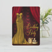 女性グラマリールビーレッド金ゴールド誕生会 招待状 (スタンド正面)